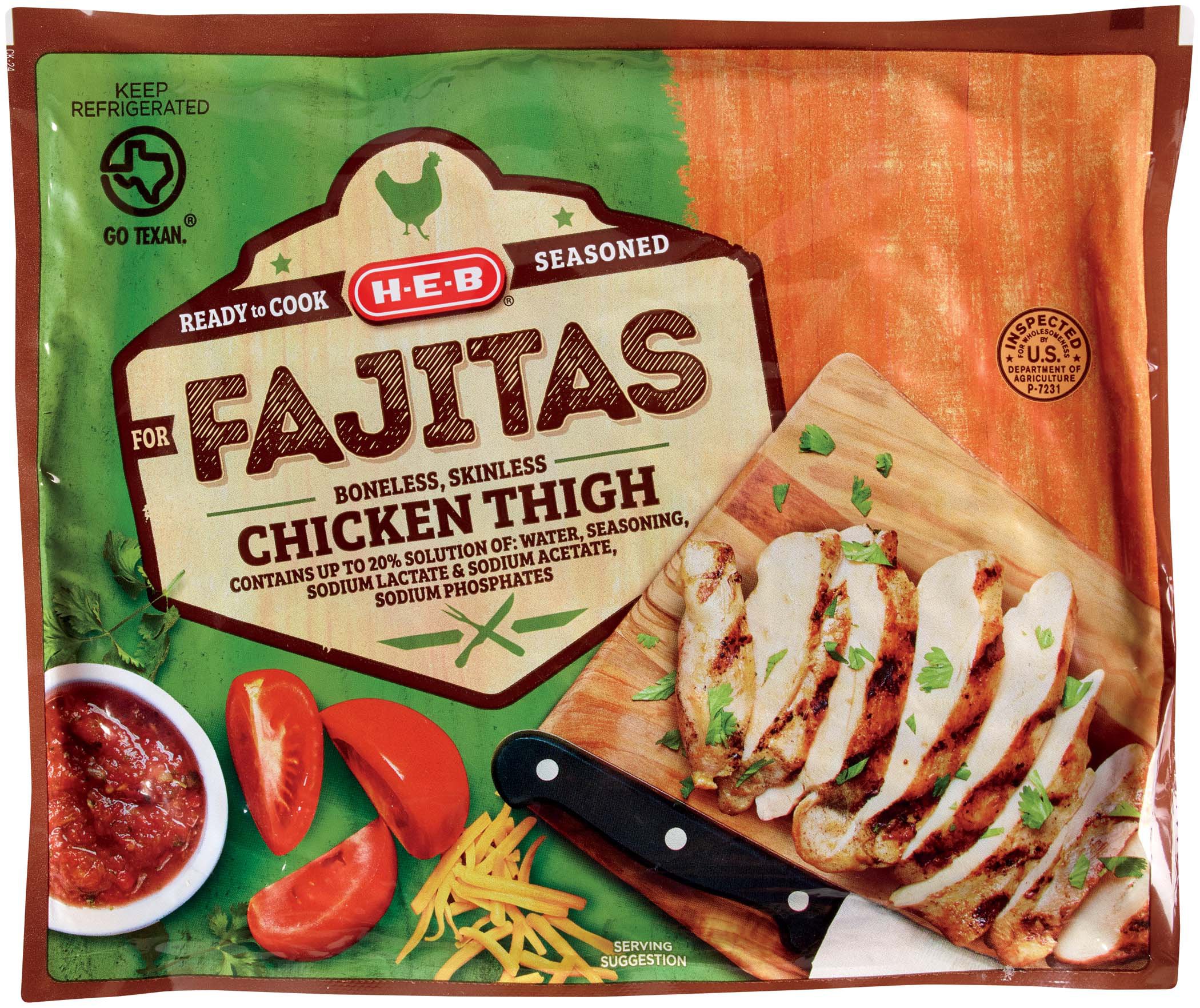 HEB Seasoned Chicken Thighs for Fajitas Shop Chicken at HEB