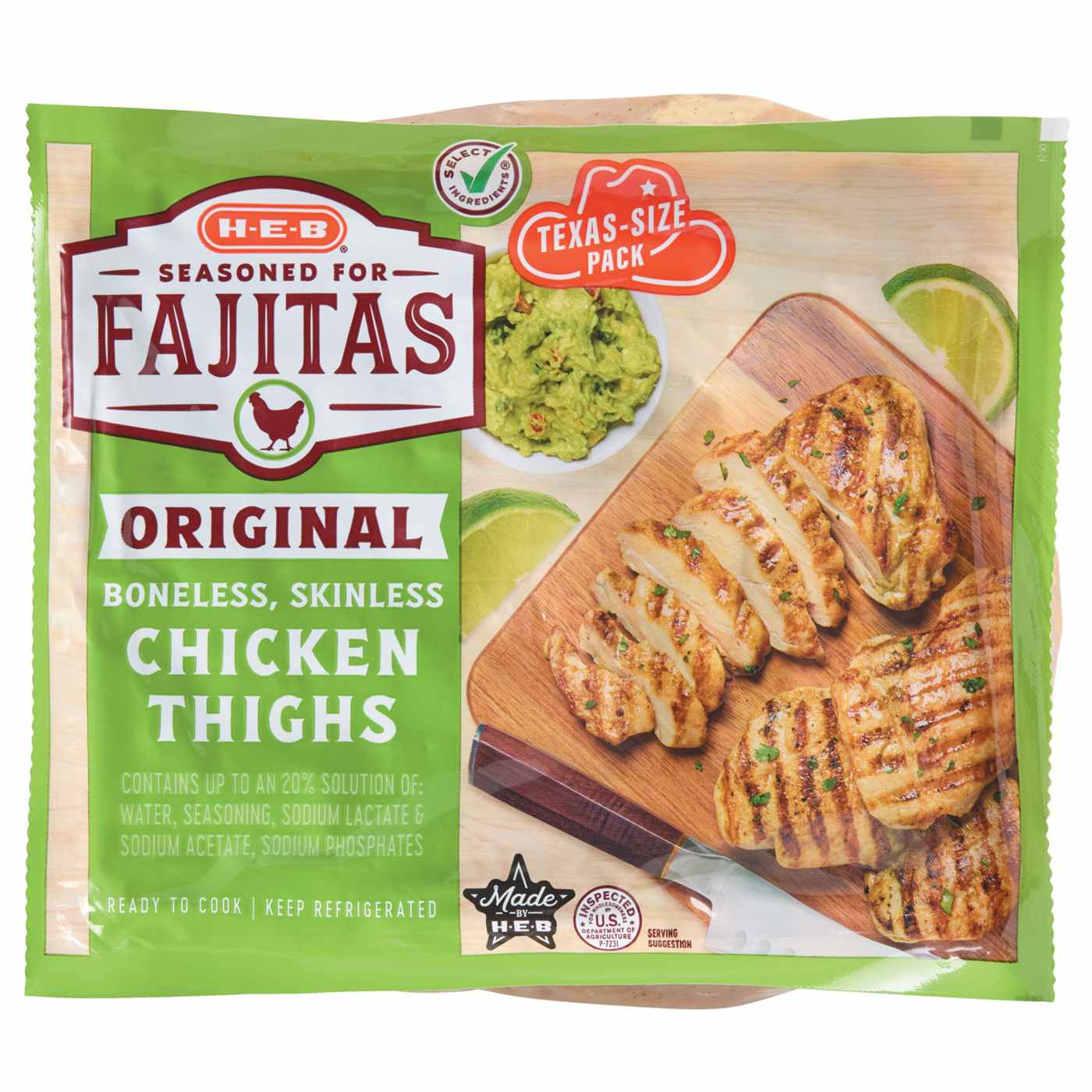 H-E-B Seasoned Chicken Thighs for Fajitas - Texas-Size Pack; image 1 of 2
