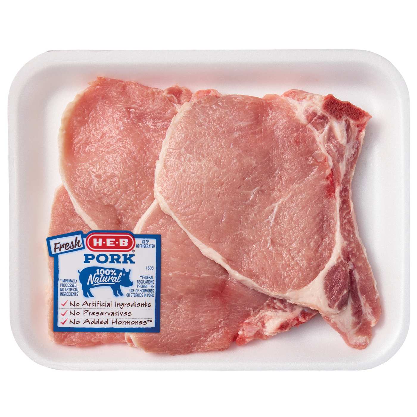 H-E-B Bone-in Center Loin Pork Chops, Thin Cut; image 1 of 3