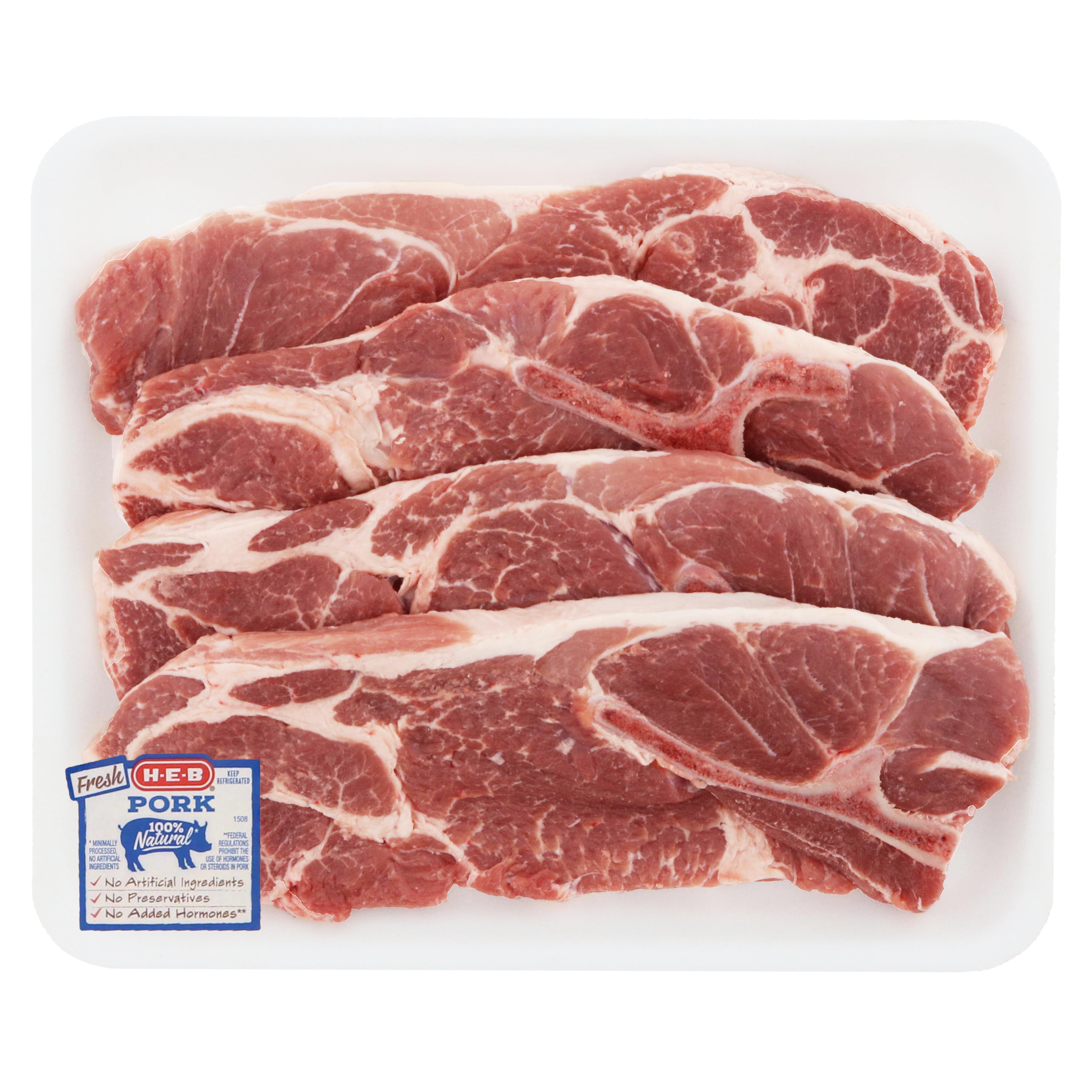 HEB Pork Steak BoneIn Value Pack, 45 steaks Shop Pork at HEB