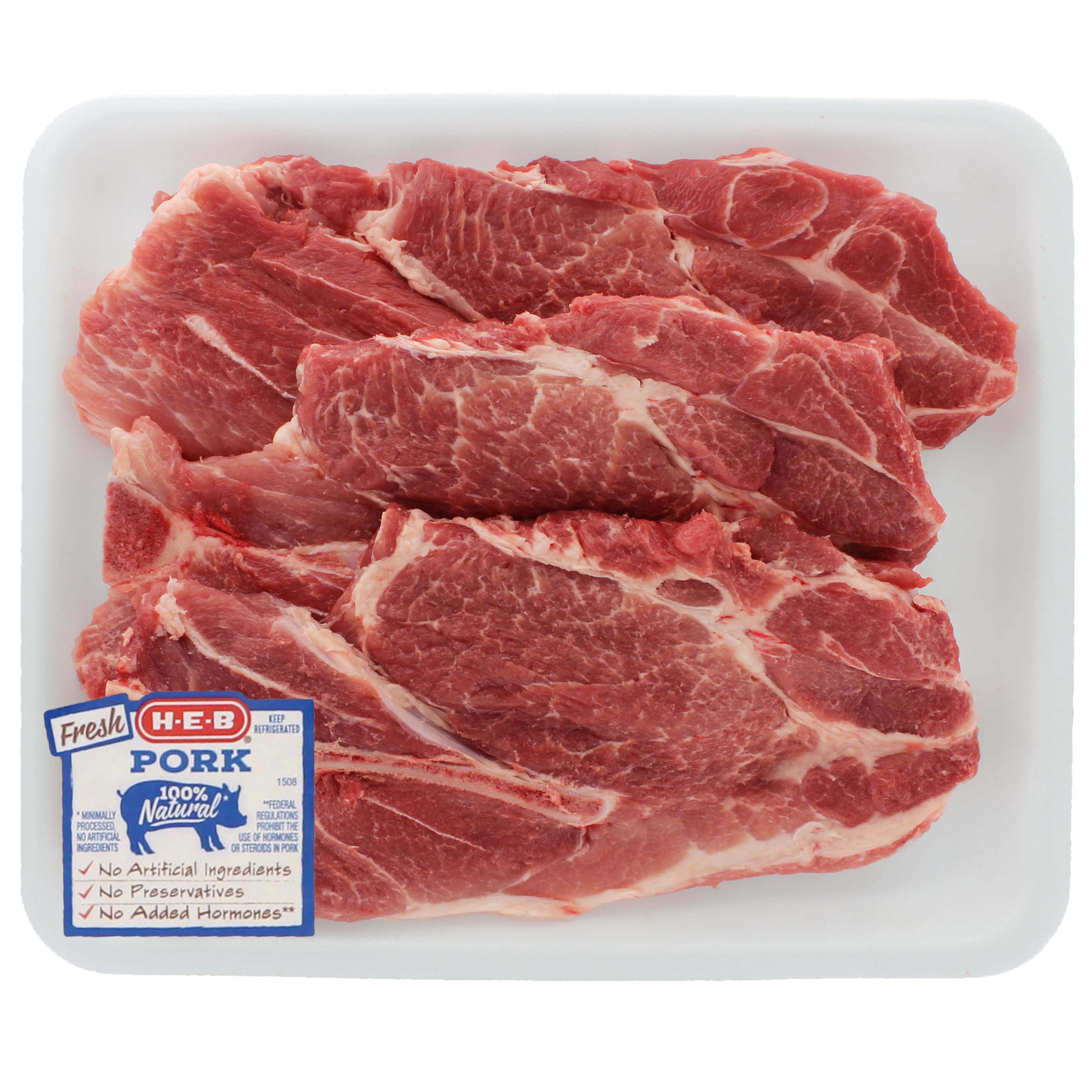 H-E-B Bone-in Boston Butt Pork Steaks, Thick Cut - Value Pack - Shop ...