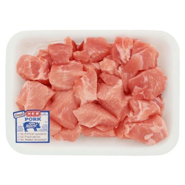 H-E-B Boneless Pork Stew Meat, Avg. 1.26 lbs