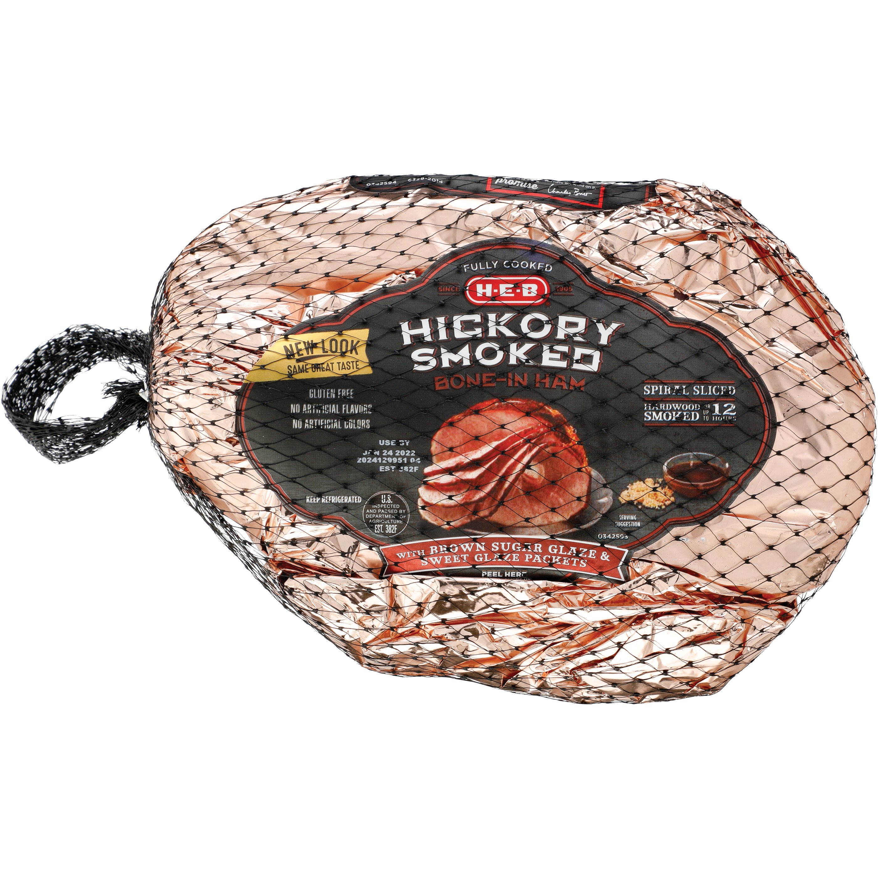 H E B Fully Cooked Bone In Hickory Smoked Spiral Sliced Ham Brown Sugar Glaze Shop Pork At H E B