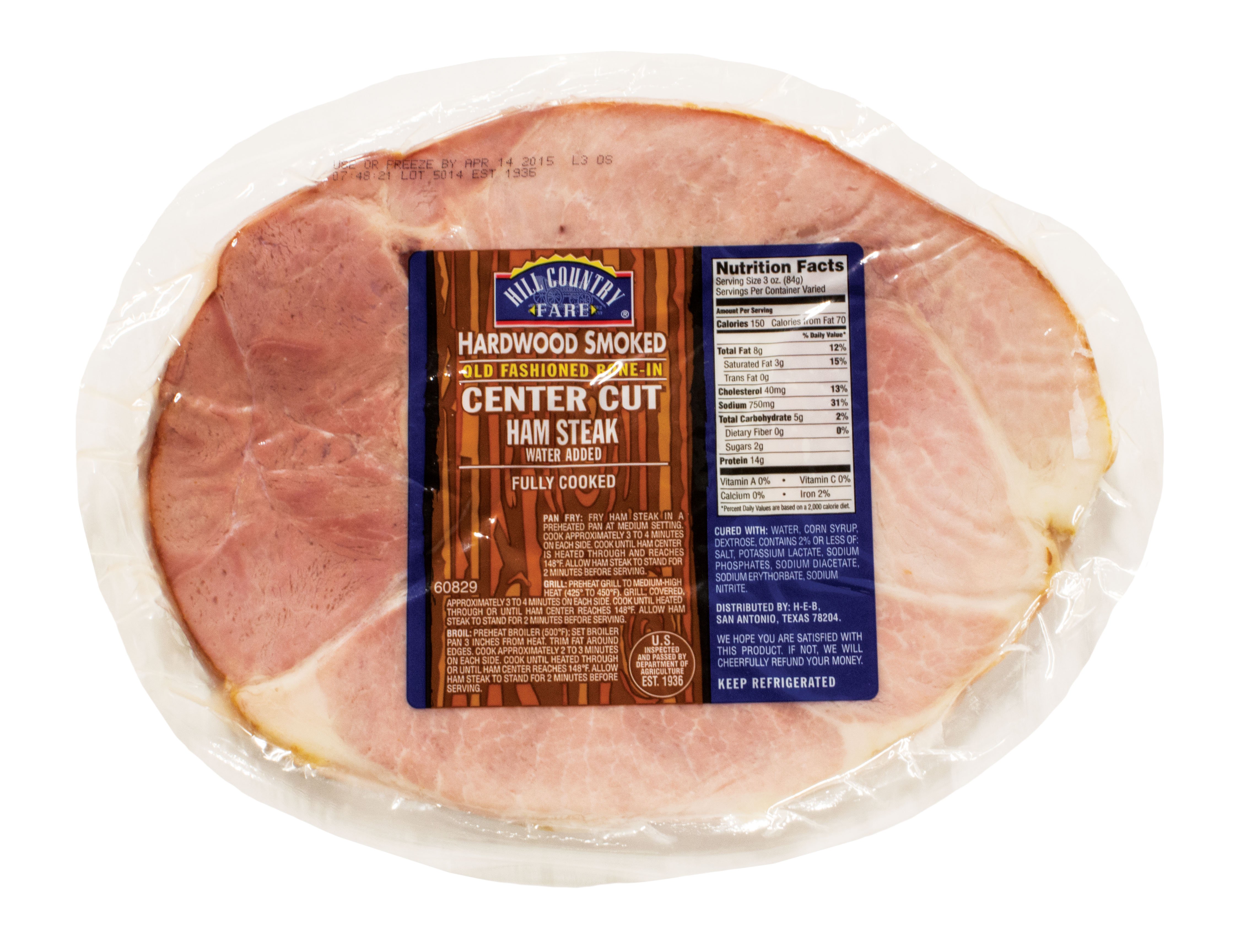 Hill Country Fare Center Cut BoneIn Ham Steak Shop Meat at HEB