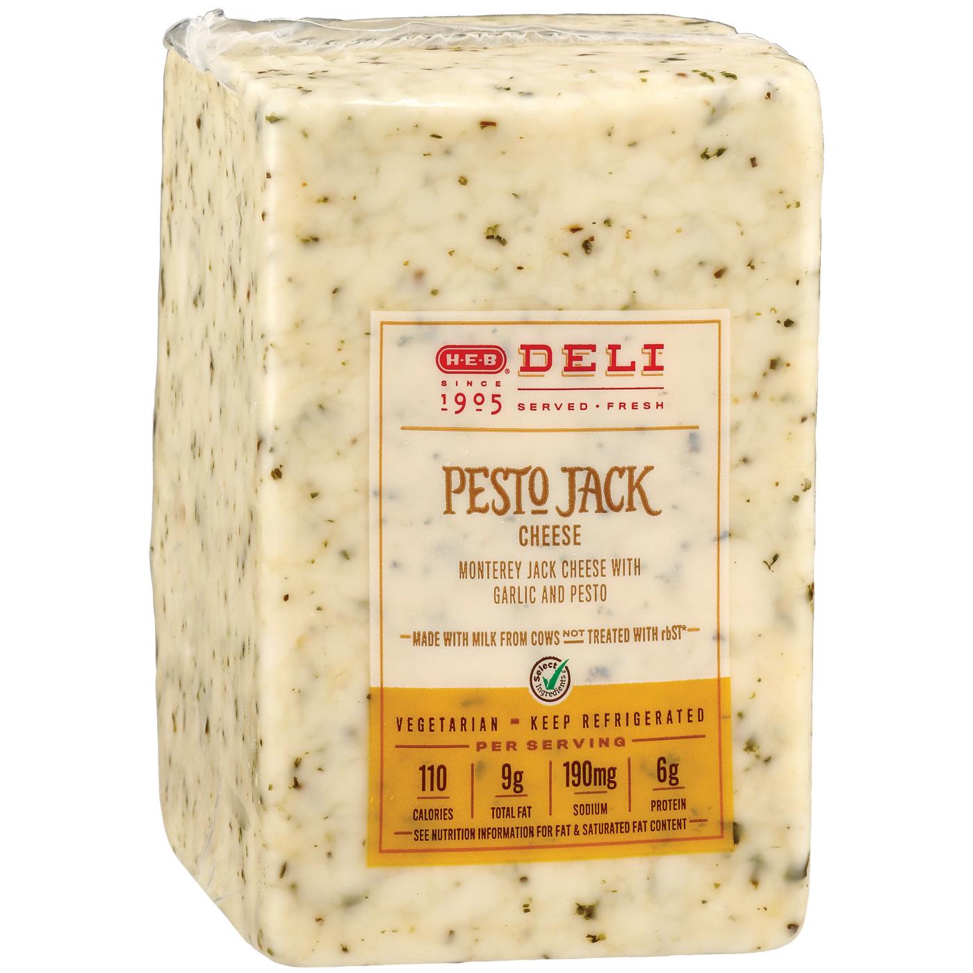 H-E-B Deli Pesto Jack Cheese, Custom Sliced; image 4 of 4