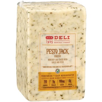 H-E-B Deli Pesto Jack Cheese, Custom Sliced