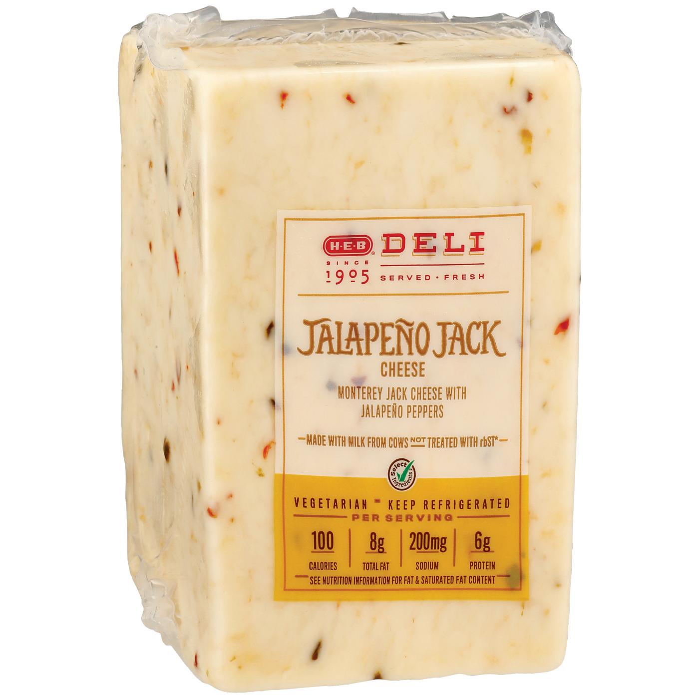 H-E-B Deli Jalapeño Jack Cheese, Custom Sliced; image 2 of 3