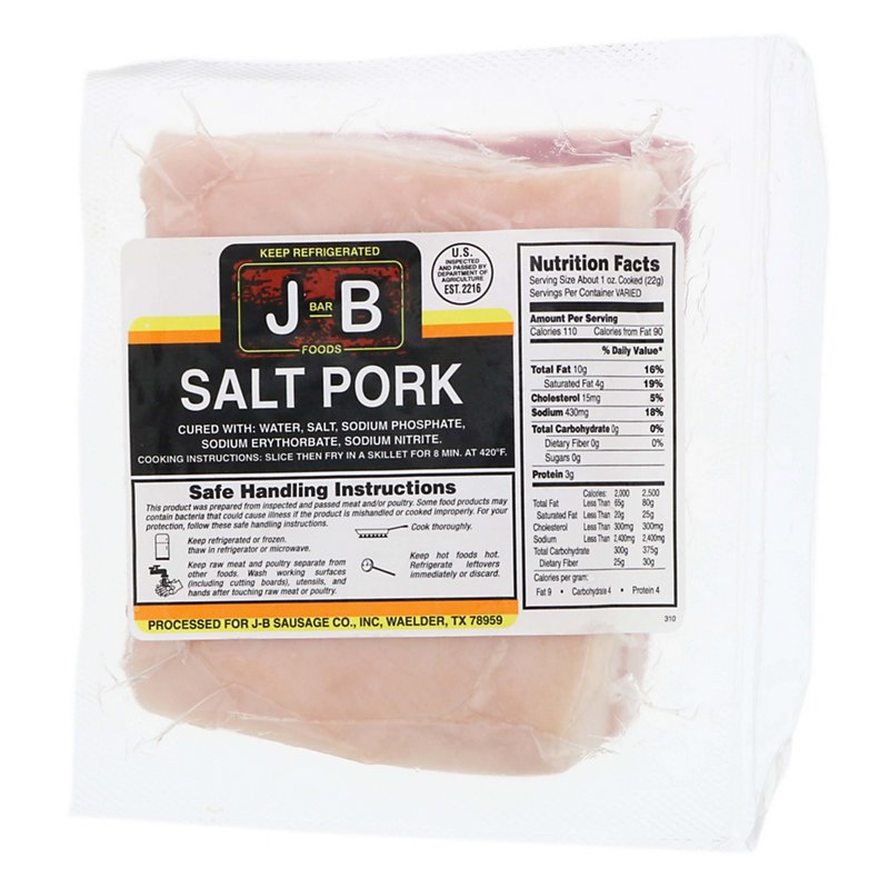 Salt pork Nutrition Facts - Eat This Much