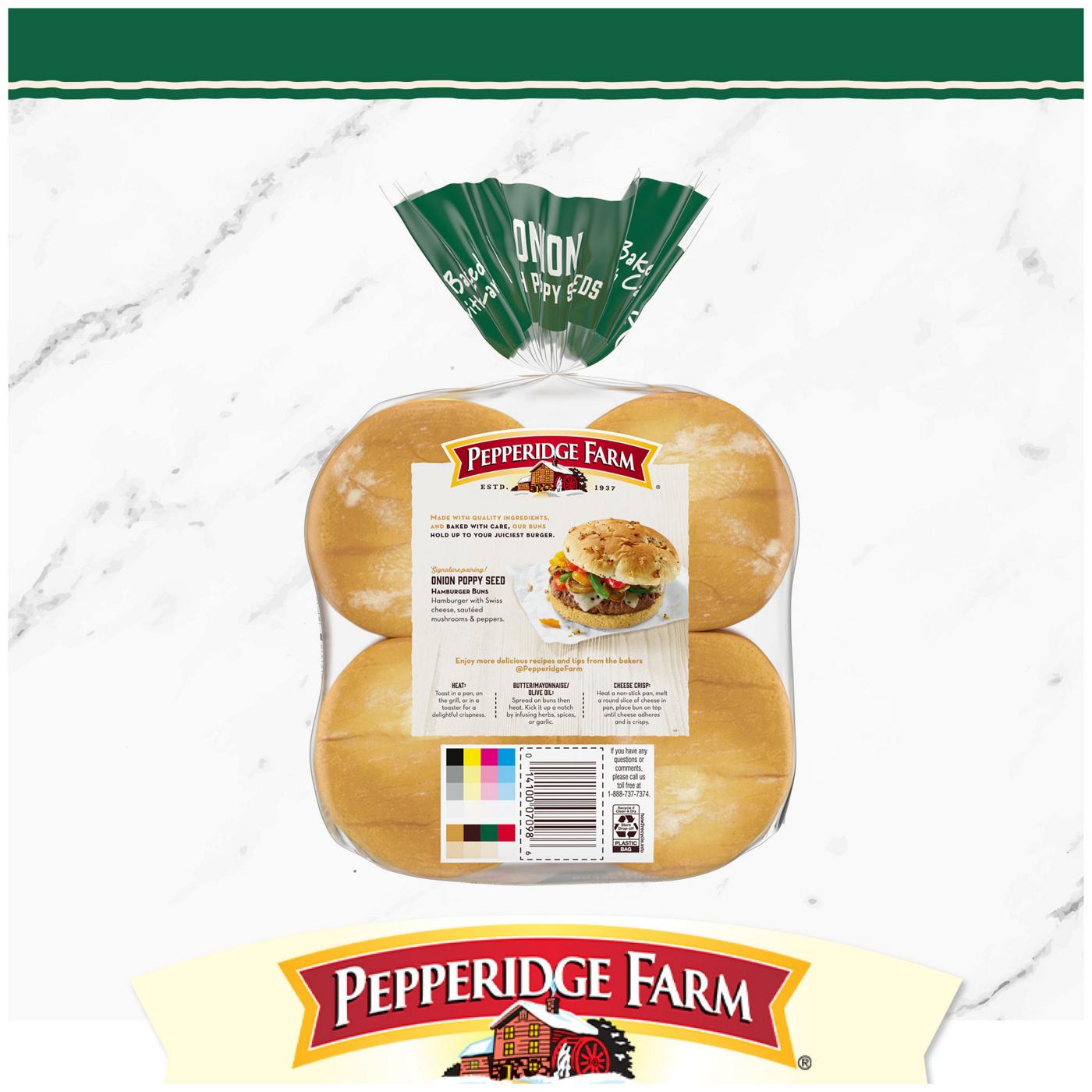 Pepperidge Farm Onion with Poppy Seeds Hamburger Buns; image 9 of 9