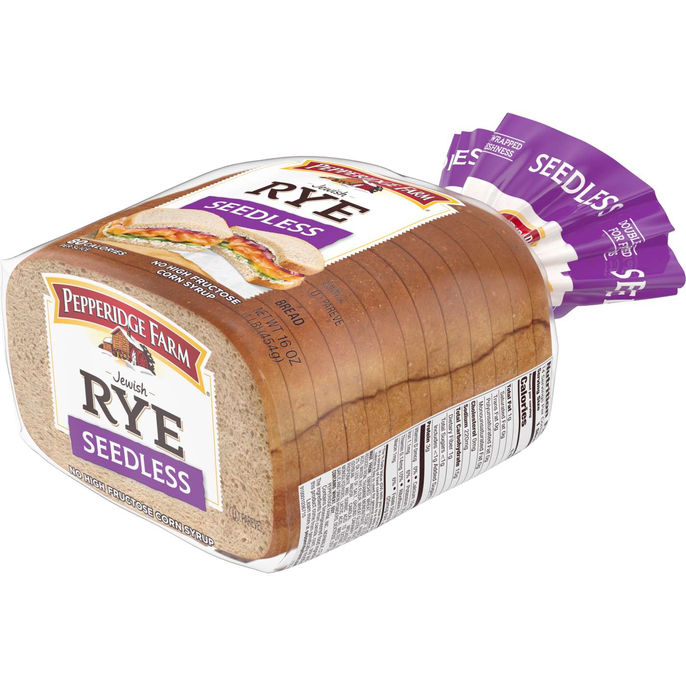 Pepperidge Farm Jewish Rye Seedless Rye Bread; image 2 of 6