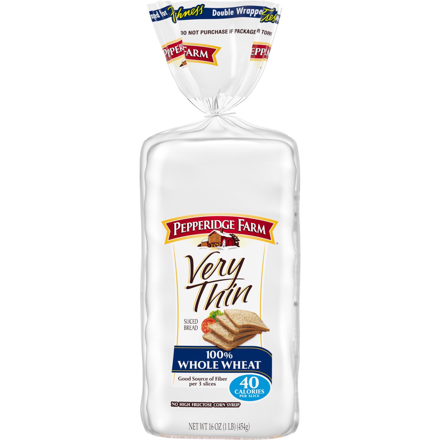 Pepperidge Farm Very Thin 100% Whole Wheat Bread; image 1 of 6