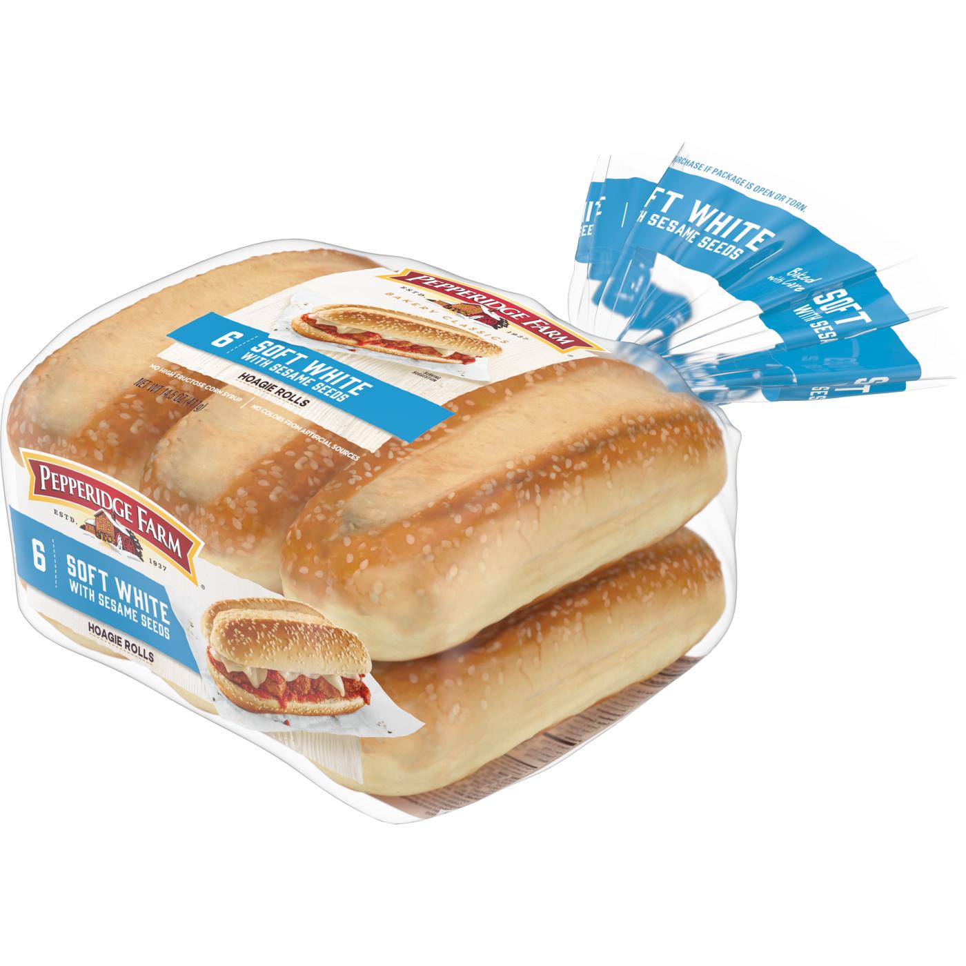 Pepperidge Farm Soft White with Sesame Seeds Hoagie Rolls; image 4 of 9