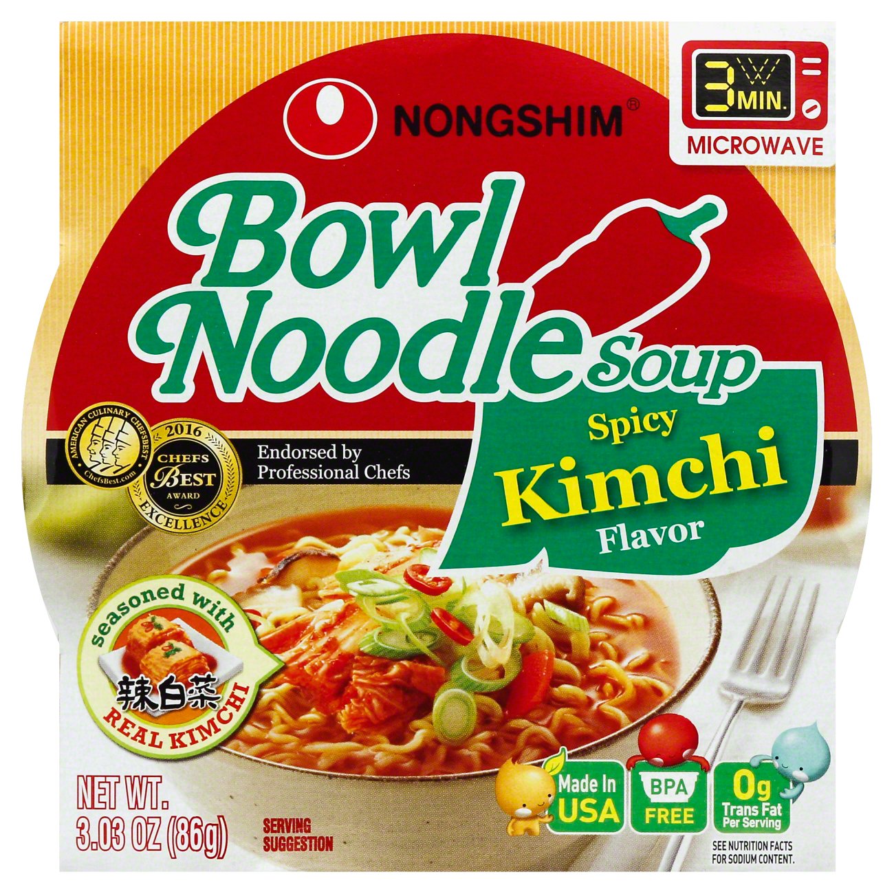 Nongshim Kimchi Flavor Bowl Noodle Soup Shop Soups & Chili at HEB