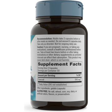 Nature's Way Activated Charcoal Capsules, 100 ct