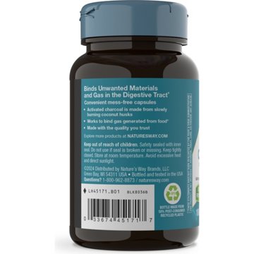 Nature's Way Activated Charcoal Capsules, 100 ct