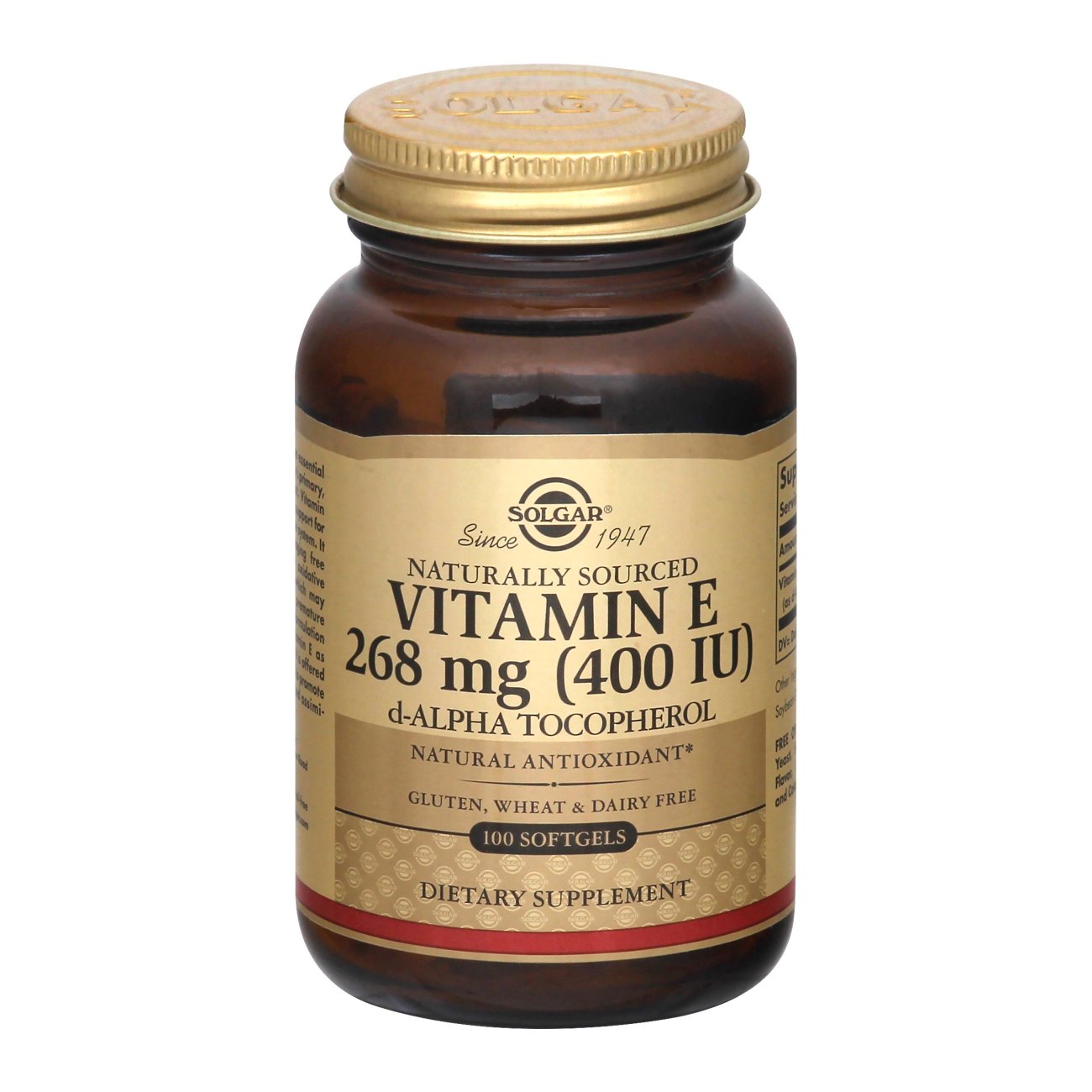Solgar Vitamin E 400 IU Pure dAlpha Tocopherol Softgels Shop