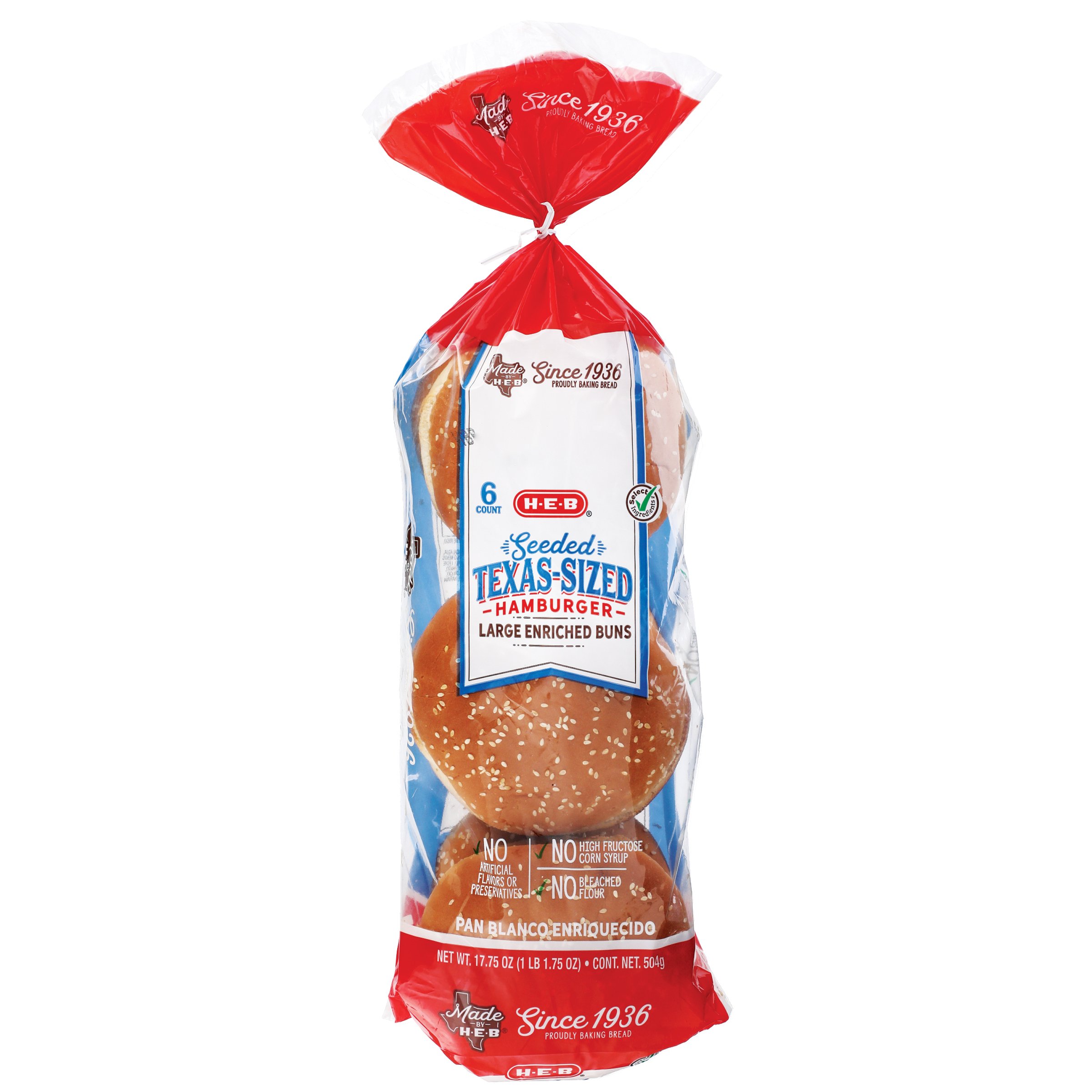 HEB Texas Sized Seeded Hamburger Buns Shop Bread at HEB