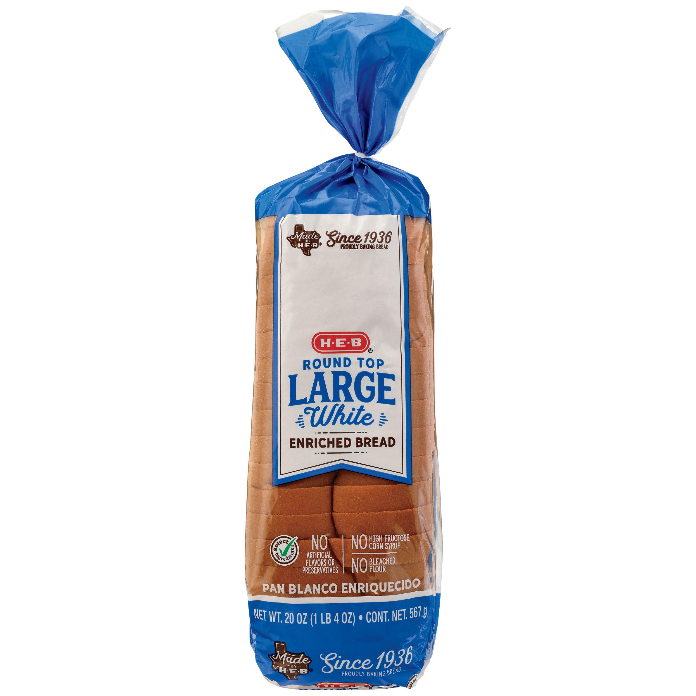 H-E-B Round Top Large White Enriched Bread - Shop Sliced Bread at H-E-B