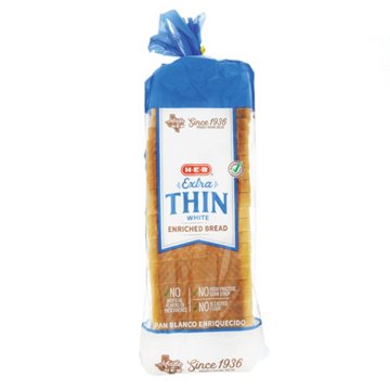 H-E-B Extra Thin White Sliced Bread, 24 oz
