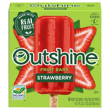 Outshine Frozen Fruit Bars - Strawberry, 6 ct