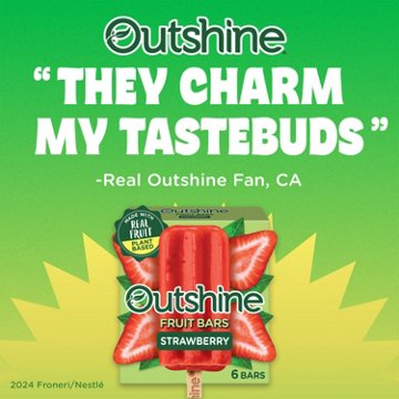 Outshine Strawberry Frozen Fruit Bars, 6 ct