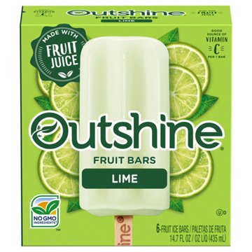 Outshine Frozen Fruit Bars - Lime, 6 ct