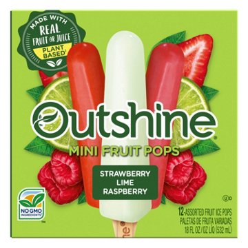 Outshine Frozen Fruit Pops Variety Pack - Strawberry, Lime & Raspberry, 12 ct