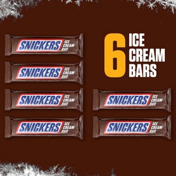 Snickers Chocolatey Caramel Peanut Butter Ice Cream Bars, 6 ct