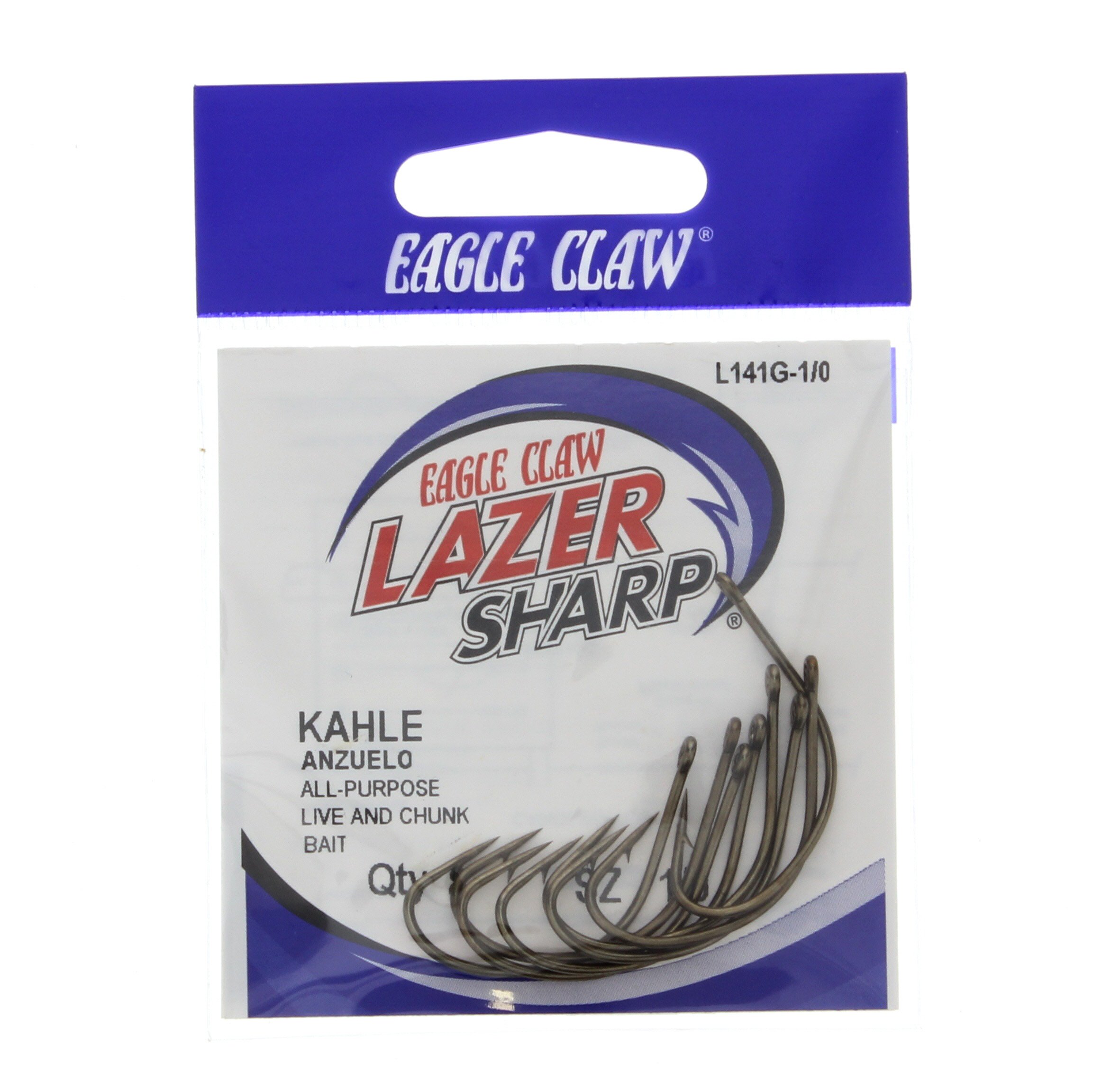 Eagle Claw Lazer Sharp Zip-Lip Kahle Fishing Hooks, Size 1/0 - Shop Fishing  at H-E-B
