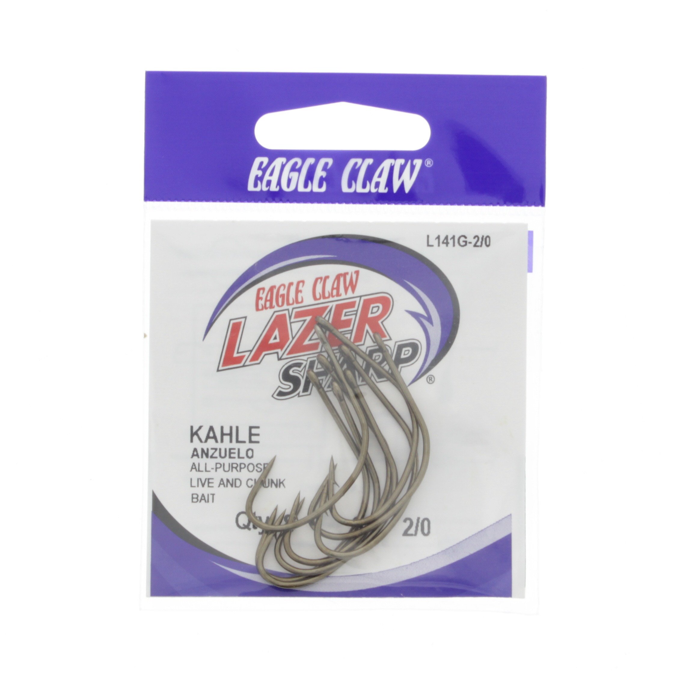 Lazer Sharp Eagle Claw Zip-Lip 2/0 Kahle Fishing Hooks - Shop