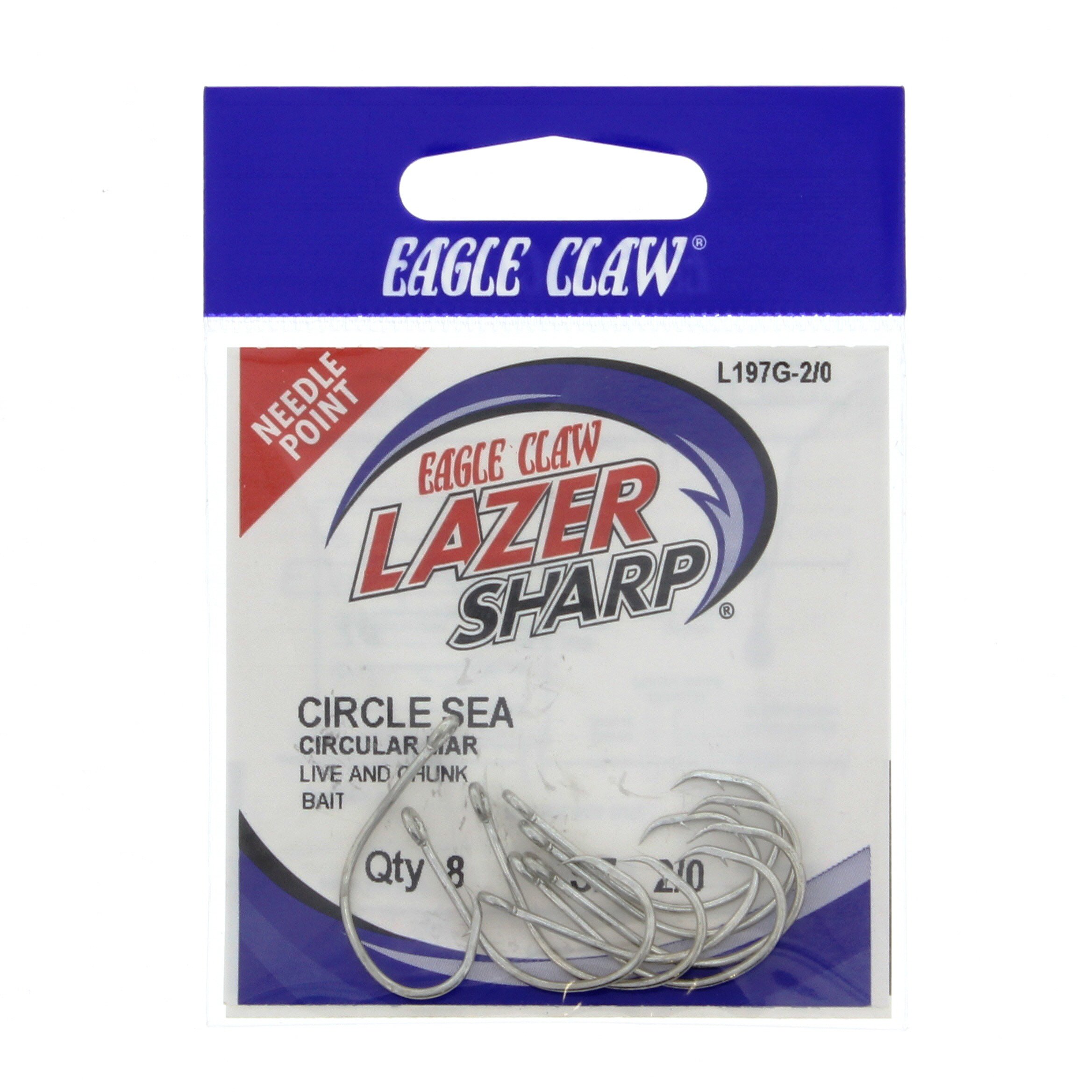 Eagle Claw Lazer Sharp L197 Circle Sea Hook Size 2/0 - Shop Fishing at ...