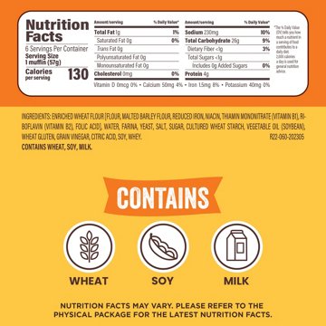 Thomas' Original English Muffins, 6 ct