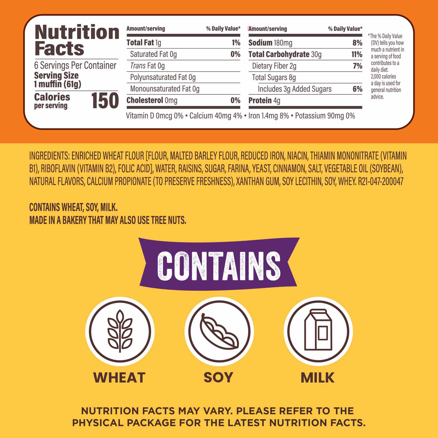 Thomas' Cinnamon Raisin English Muffin; image 3 of 7