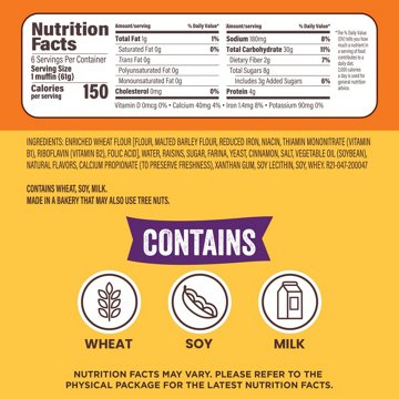 Thomas' Cinnamon Raisin English Muffin, 6 ct