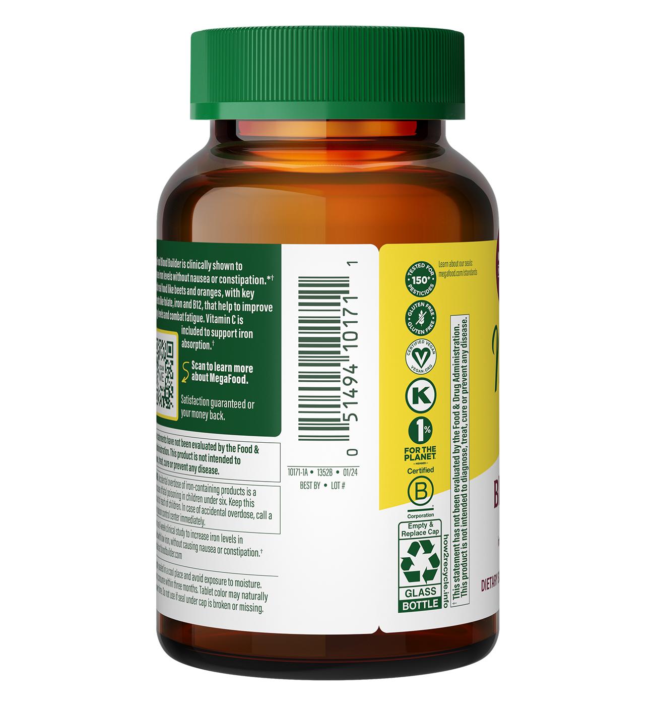 MegaFood Blood Builder Whole Food Multivitamin & Mineral Supplement Tablets; image 2 of 3