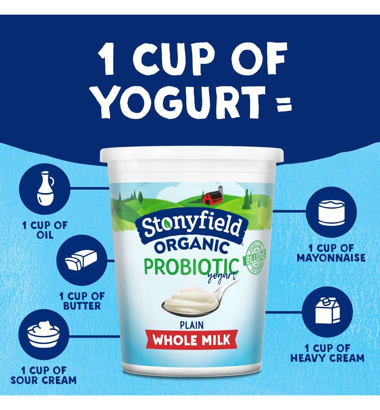 Stonyfield Organic Whole Milk Probiotic Yogurt - Plain; image 8 of 8