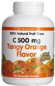 Natural Factors Tangy Orange Vitamin C 500 mg Chewable Wafers - Shop ...