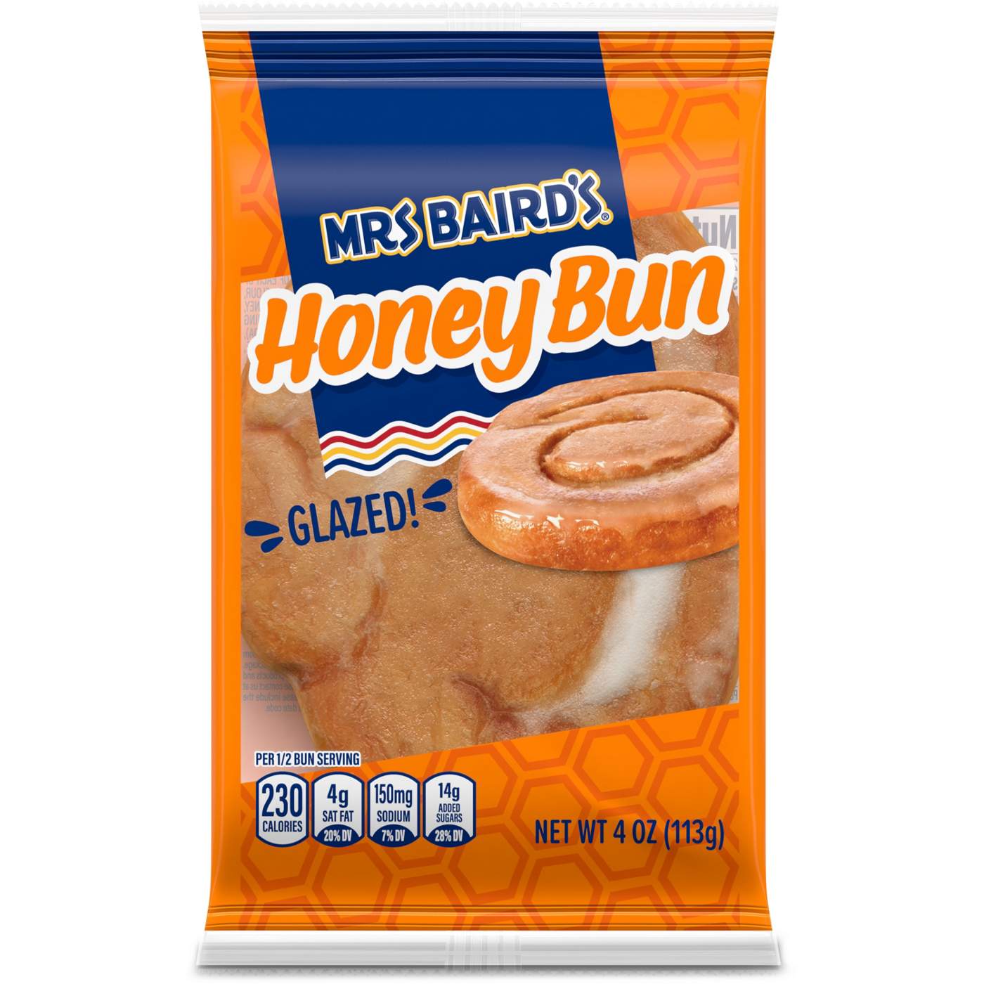 Mrs Baird's Glazed (Individual) Honey Bun; image 1 of 3