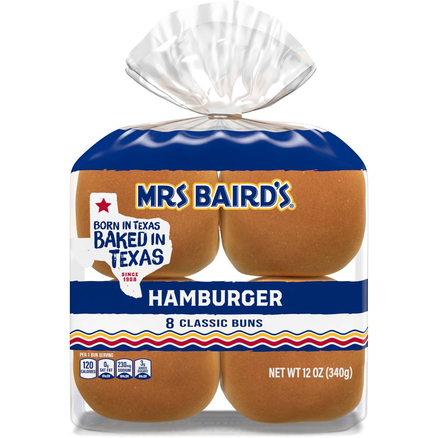 Mrs Baird's White Hamburger Buns; image 1 of 3