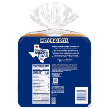 Mrs Baird's White Hamburger Buns, 8 ct