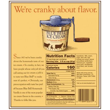 Blue Bell Homemade Vanilla Ice Cream Cups, 12 ct