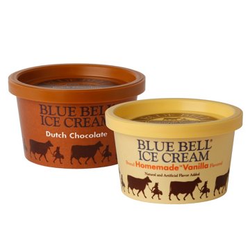 Blue Bell Dutch Chocolate & Homemade Vanilla Ice Cream Cups, 12 ct