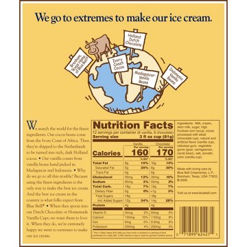 Blue Bell Dutch Chocolate & Homemade Vanilla Ice Cream Cups, 12 ct