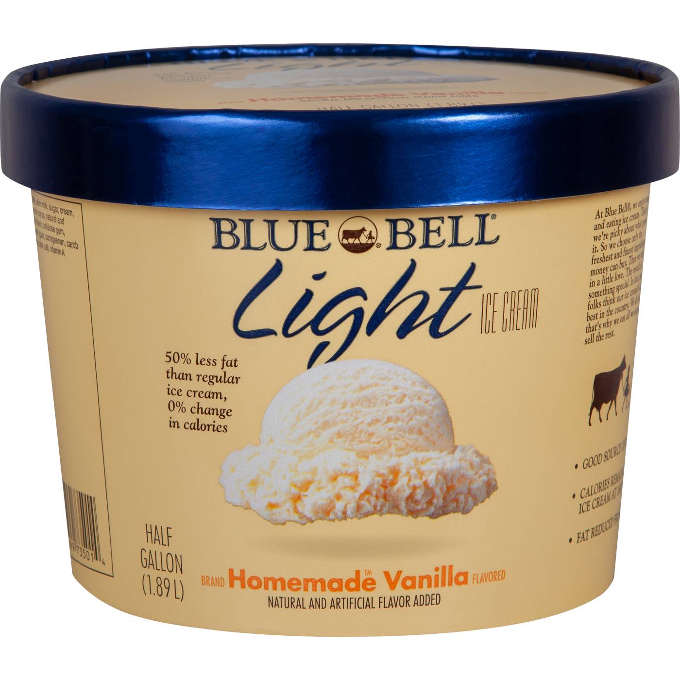 Blue Bell Light Homemade Vanilla Ice Cream; image 1 of 2