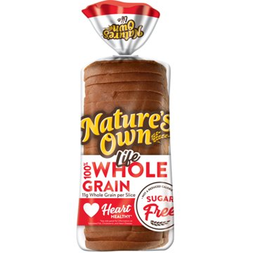 Nature's Own Life 100% Whole Grain Sugar Free Sliced Bread, 16 oz