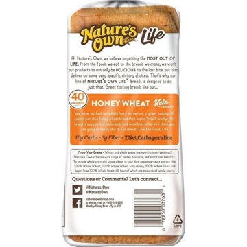 Nature's Own Life 40 Calorie Honey Wheat Sliced Bread, 16 oz