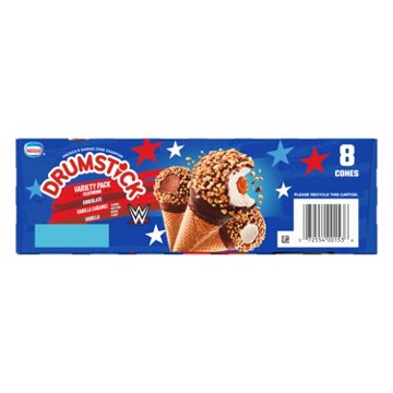 Nestle Drumstick Sundae Cones Variety Pack - Chocolate, Vanilla & Caramel, 8 ct
