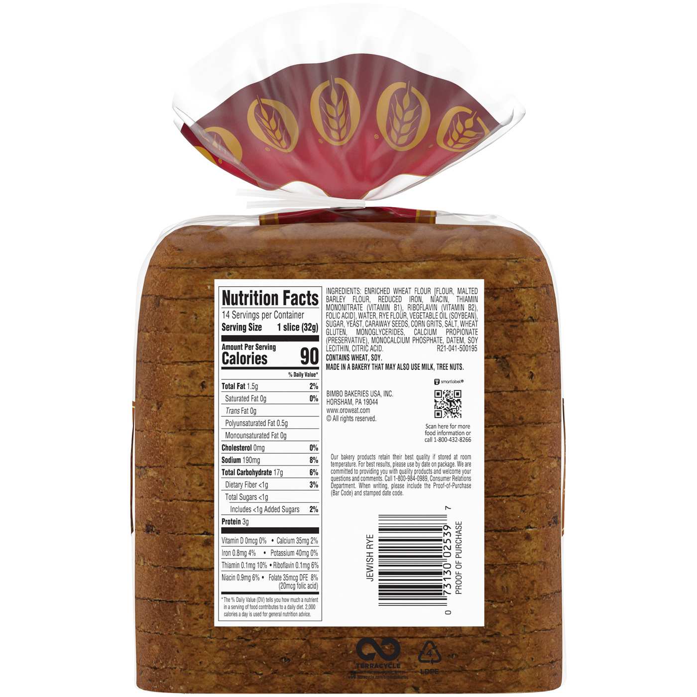 Oroweat Jewish Rye Bread; image 3 of 5