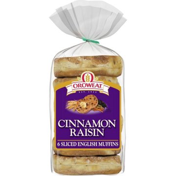 Oroweat Cinnamon Raisin English Muffins, 6 ct