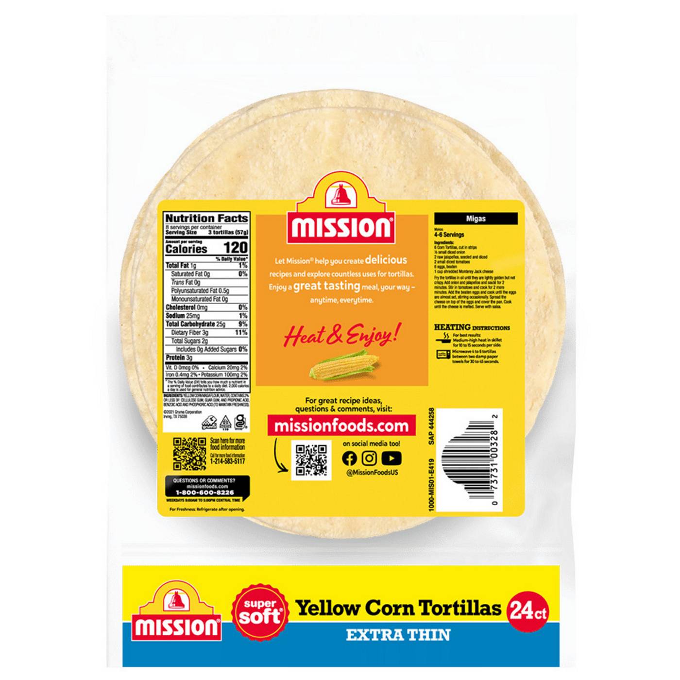 Mission Super Soft Extra Thin Yellow Corn Tortillas 24 Count; image 4 of 5